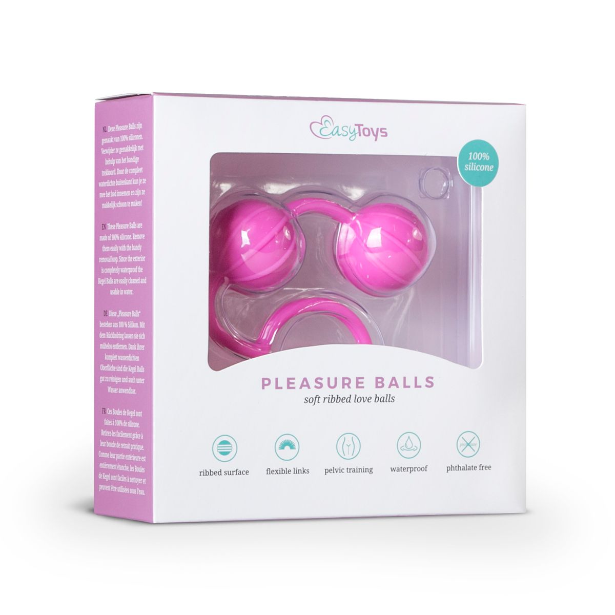 Розовые вагинальные шарики с ребрышками Roze Love Balls