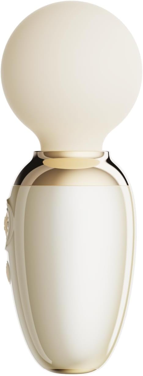 Бежевый мини-вибратор с функцией нагрева Ava