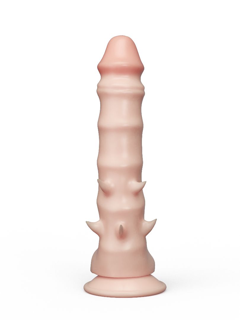 Фаллоимитатор REAL Standard с шипами - 19,5 см.