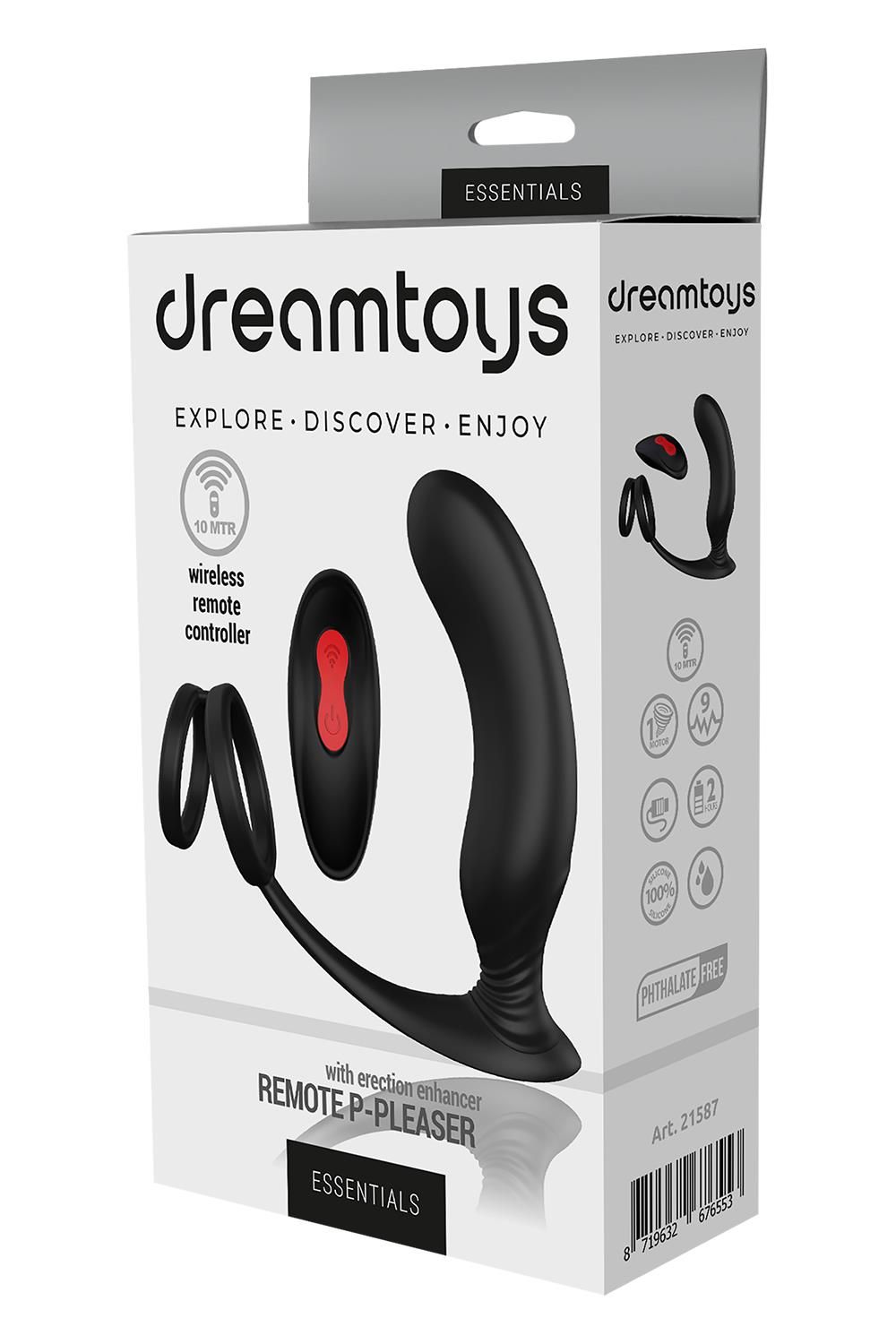 Черный массажер простаты Remote P-Pleaser - 15 см.