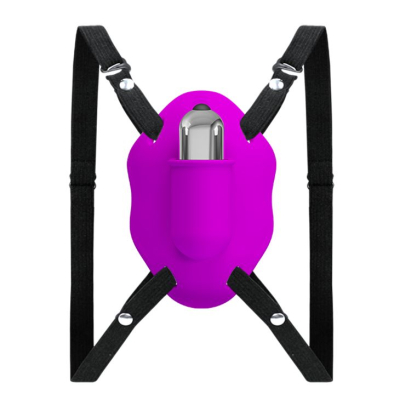 Лиловый вибростимулятор для клитора Love Rider на ремешках