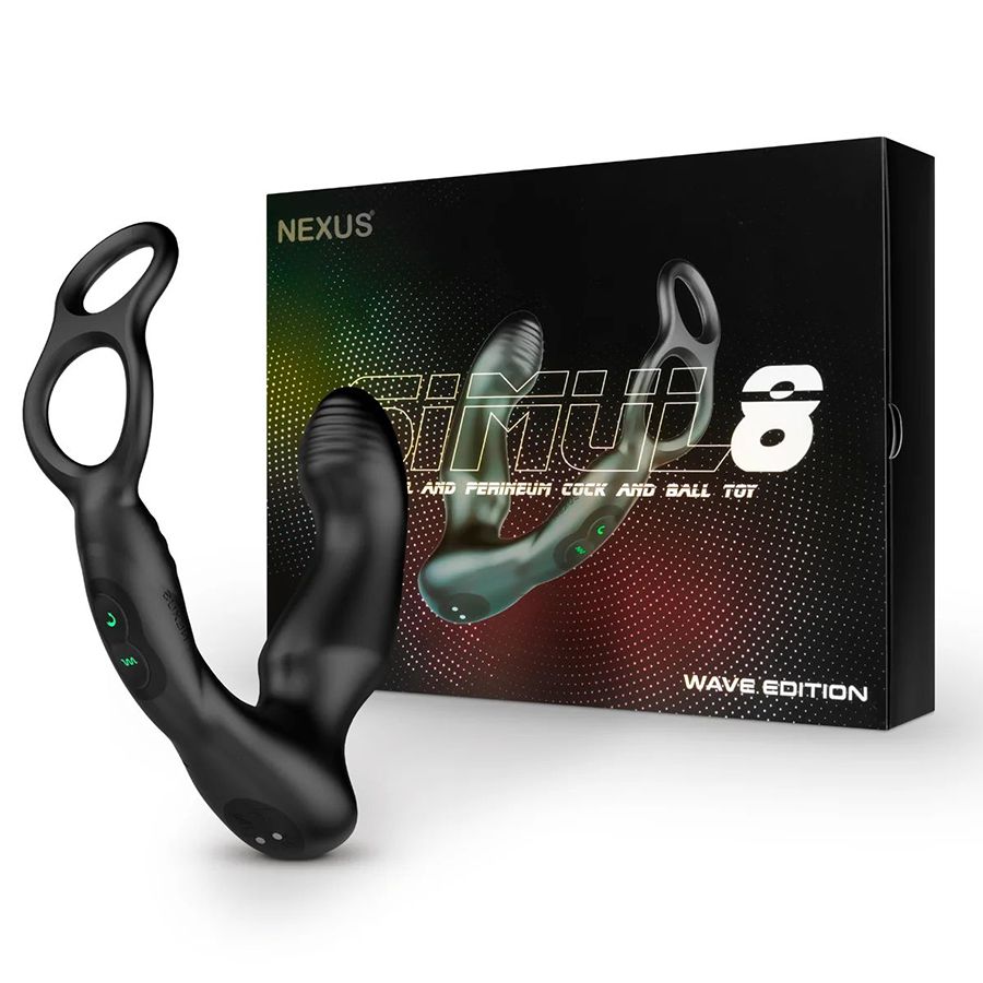 Черный двухмоторный массажер простаты Nexus Simul8 Wave Edition