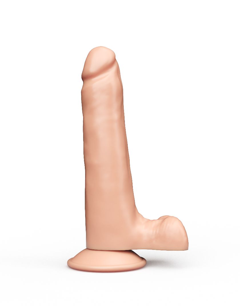 Телесный фаллоимитатор на подошве-присоске - 18 см.
