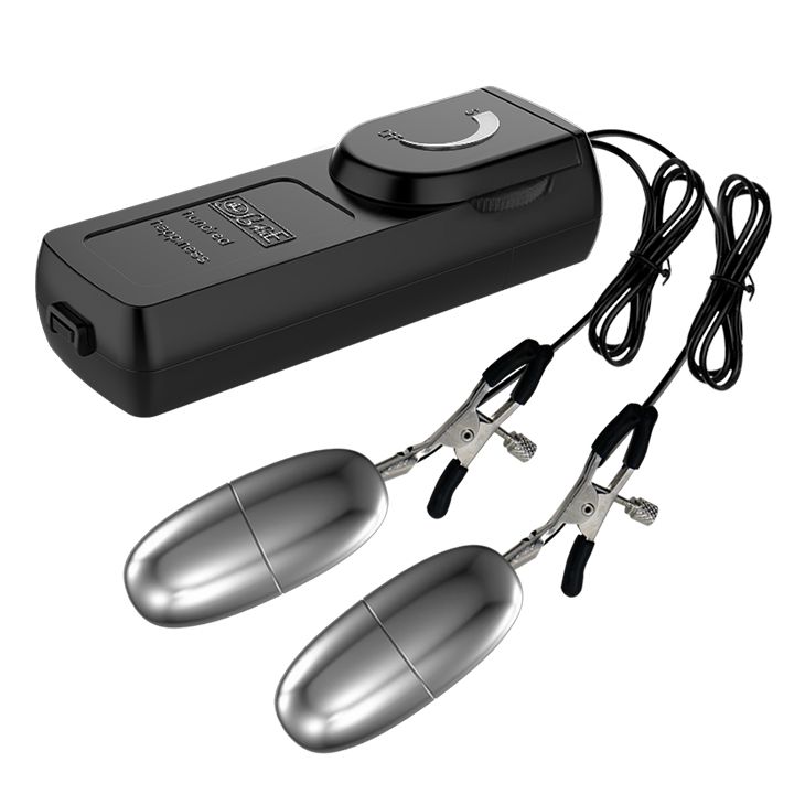 Зажимы на соски с вибрацией и проводным пультом Flirt