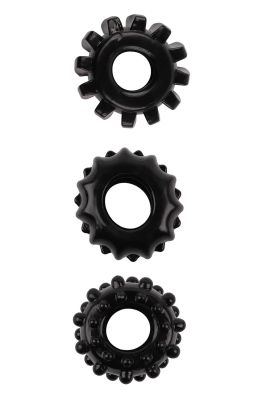 Набор из 3 черных эрекционных колец Set Of 3 Cockrings