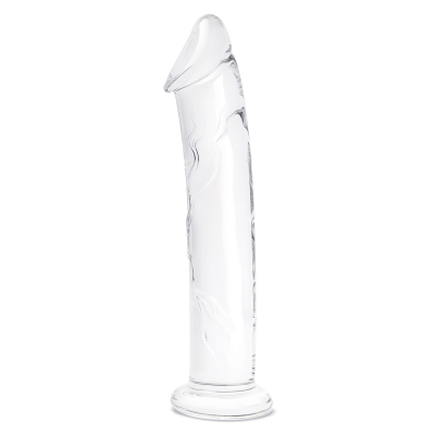 Большой стеклянный стимулятор 12’’ Glass Dildo With Veins & Flat Base - 28 см.