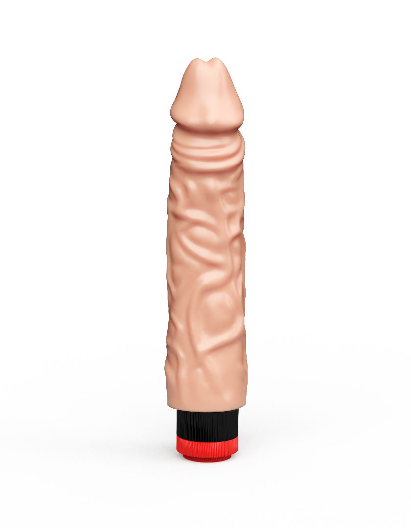 Гелевый вибромассажёр с крупной головкой - 23,5 см.