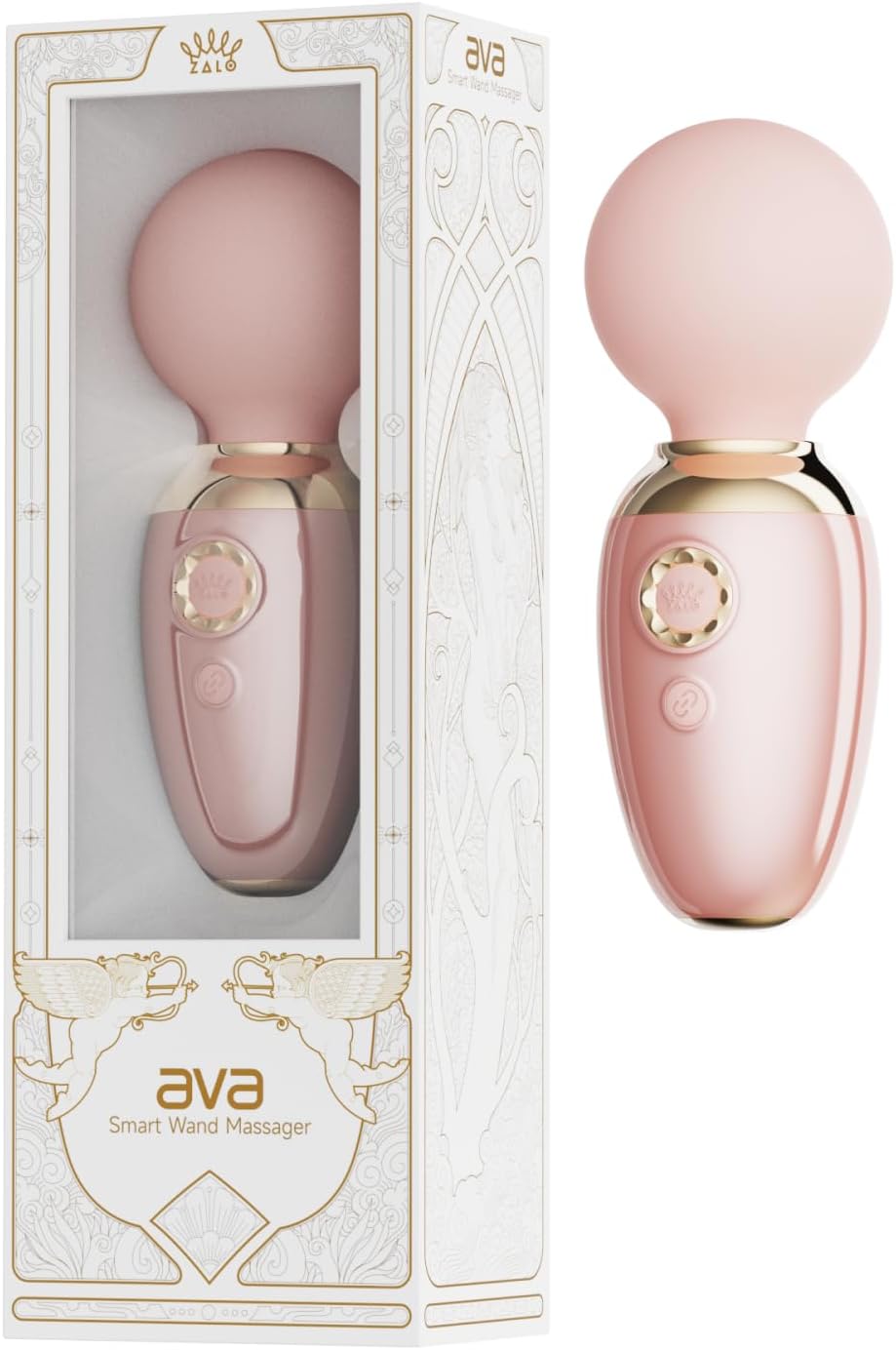 Нежно-розовый мини-вибратор с функцией нагрева Ava