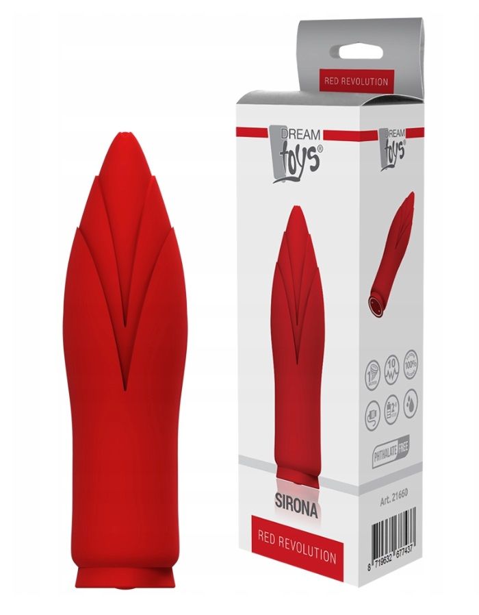 Красный клиторальный стимулятор Sirona - 10 см.