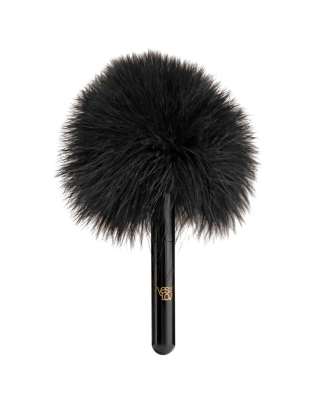 Черная перьевая кисточка с гладкой ручкой Caressing Feather