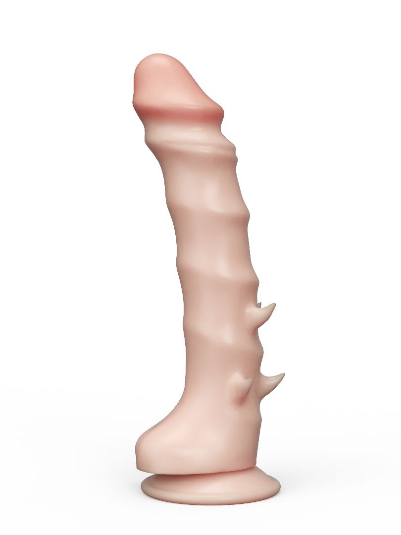 Фаллоимитатор REAL Standard с шипами - 19,5 см.