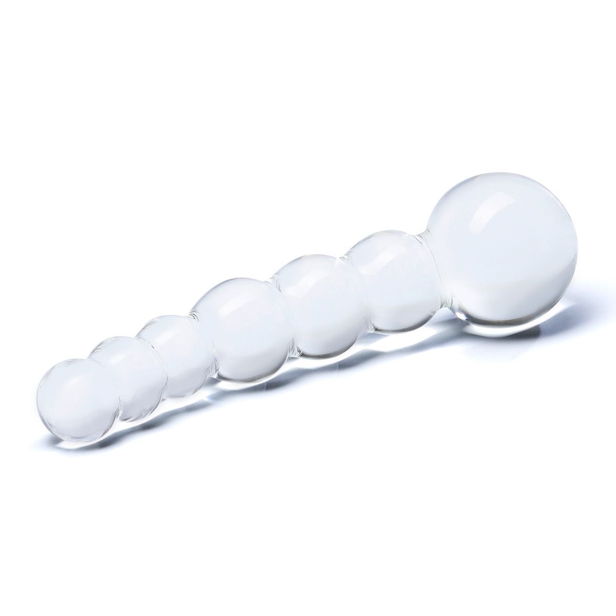Изогнутый прозрачный стимулятор Beaded Dildo - 13 см.