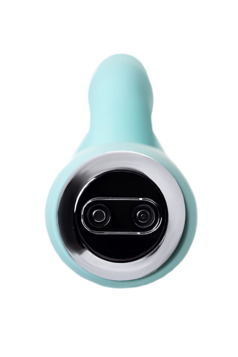 Мятный вибратор с клиторальным стимулятором Milo - 20 см.