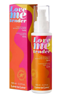 Съедобное согревающее массажное масло Love Me Tender Vanilla с ароматом ванили - 100 мл.